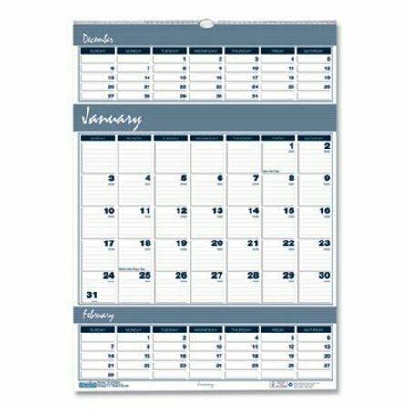 HOUSE OF DOOLITTLE Doolittle, RECYCLED BAR HARBOR THREE-MONTHS-PER-PAGE WALL CALENDAR, 12 X 17, 2020-2022 342